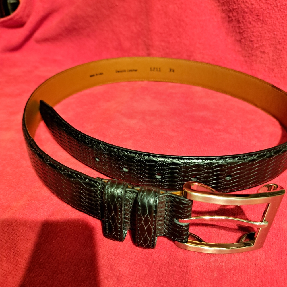 Men's Black Leather Belt